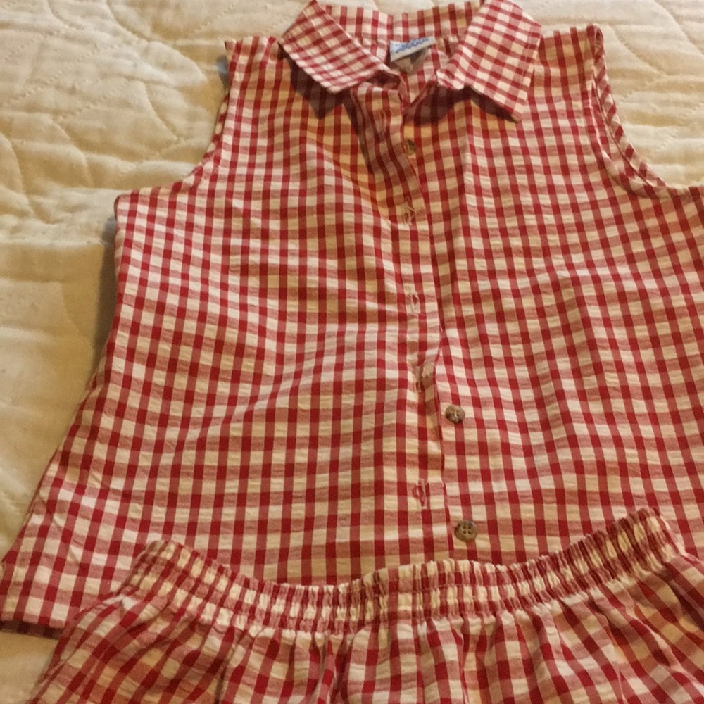 Kelly’s kids red /white top sz. 10. Pants sz. L